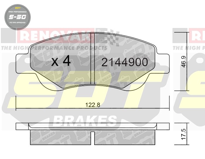 Sportovní brzdové destičky SDT Brakes S50/S50+/S50C  2144900