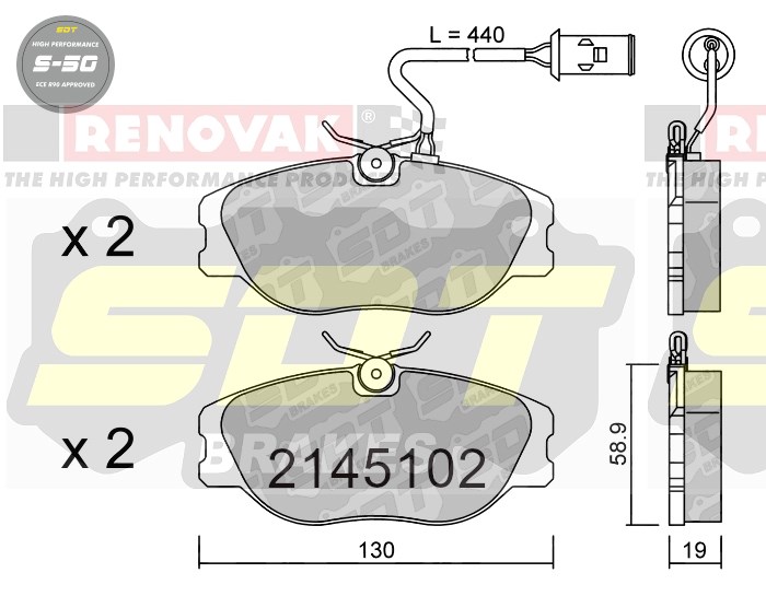 Sportovní brzdové destičky SDT Brakes S50/S50+/S50C  2145102