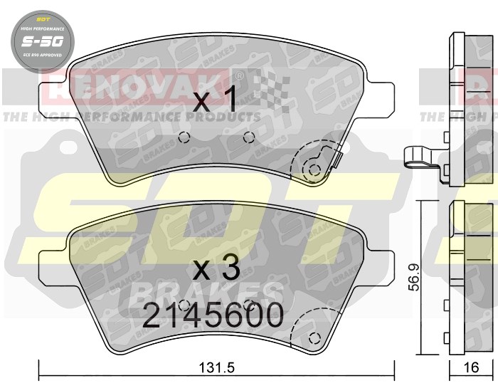 Sportovní brzdové destičky SDT Brakes S50/S50+/S50C  2145600