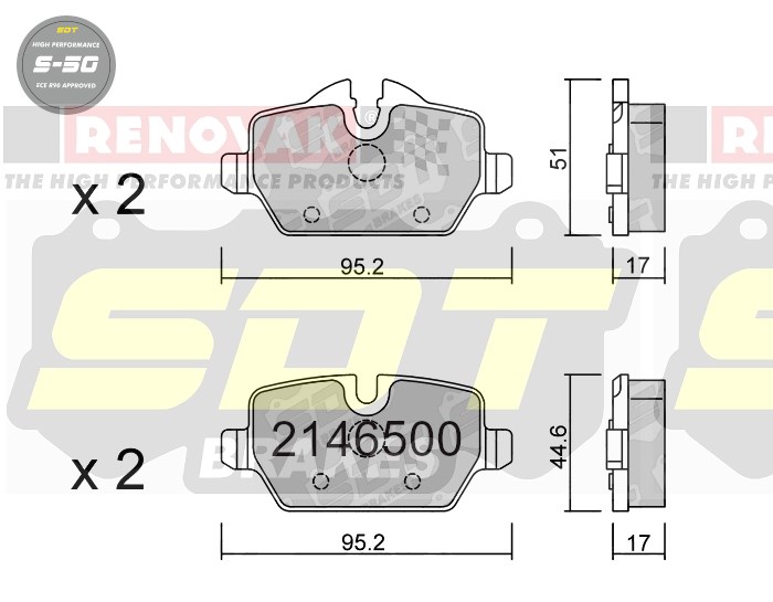 Sportovní brzdové destičky SDT Brakes S50/S50+/S50C  2146500
