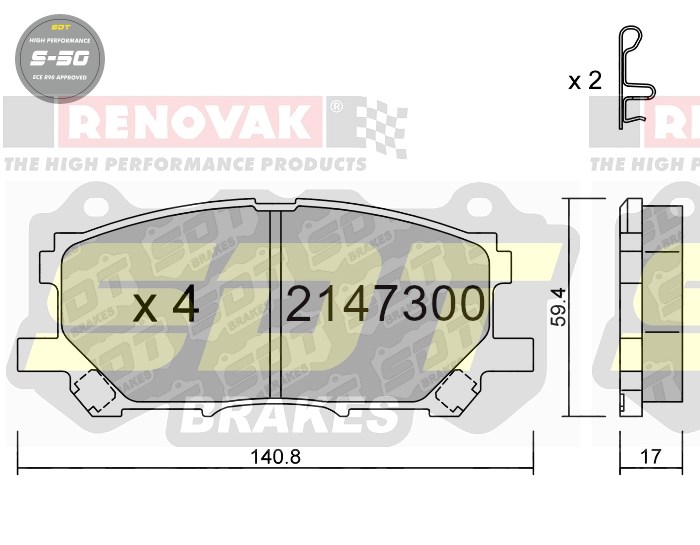Sportovní brzdové destičky SDT Brakes S50/S50+/S50C  2147300
