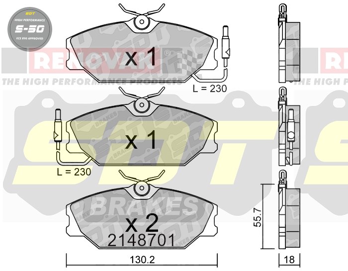 Sportovní brzdové destičky SDT Brakes S50/S50+/S50C  2148701