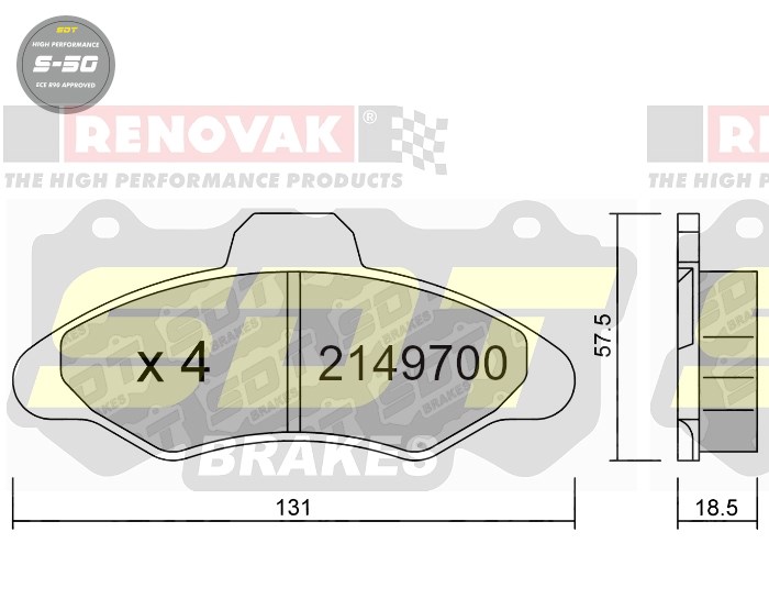 Sportovní brzdové destičky SDT Brakes S50/S50+/S50C  2149700