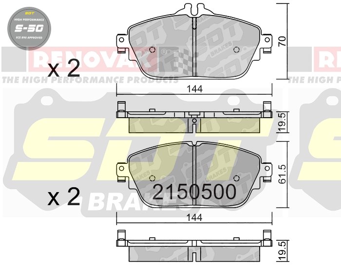 Sportovní brzdové destičky SDT Brakes S50/S50+/S50C  2150500