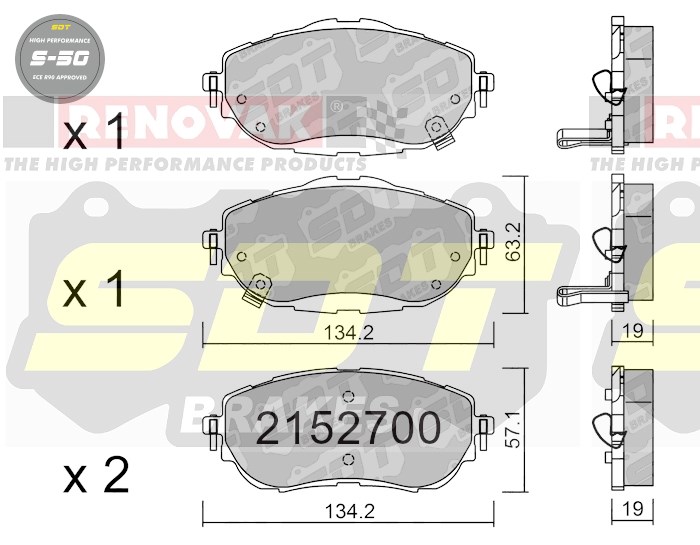 Sportovní brzdové destičky SDT Brakes S50/S50+/S50C  2152700