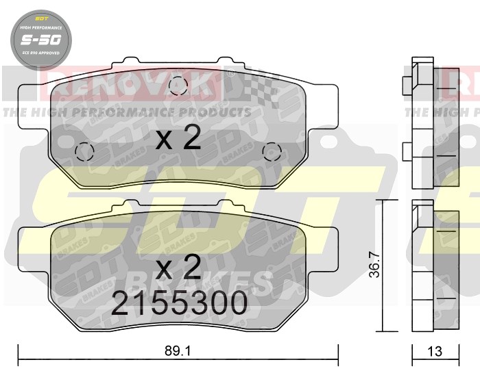 Sportovní brzdové destičky SDT Brakes S50/S50+/S50C  2155300