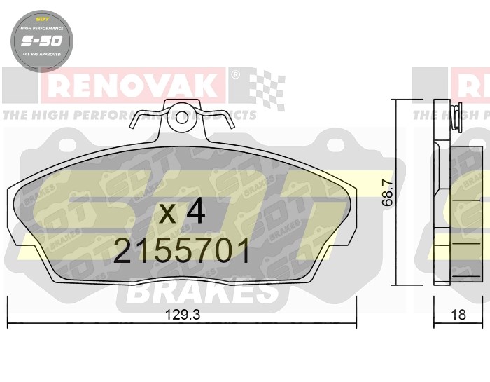 Sportovní brzdové destičky SDT Brakes S50/S50+/S50C  2155701