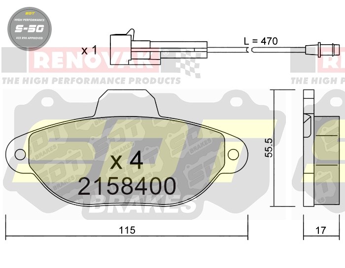 Sportovní brzdové destičky SDT Brakes S50/S50+/S50C  2158400