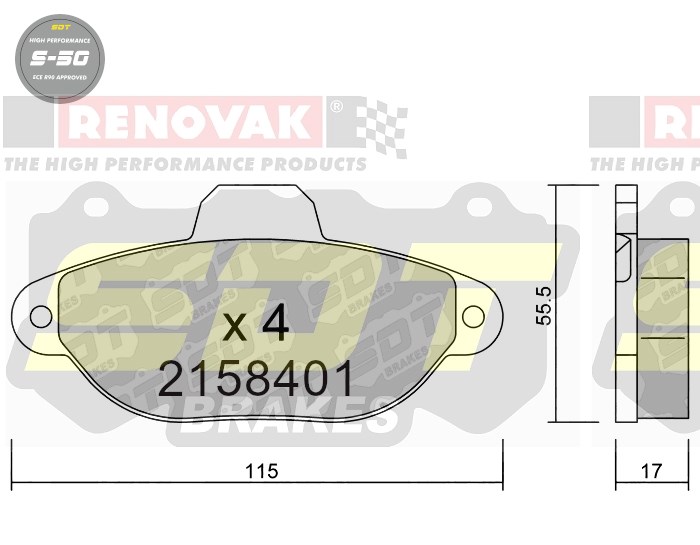 Sportovní brzdové destičky SDT Brakes S50/S50+/S50C  2158401