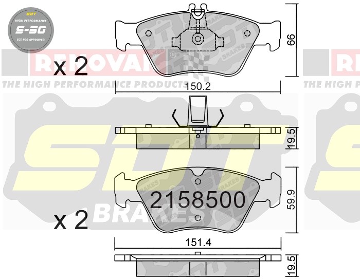 Sportovní brzdové destičky SDT Brakes S50/S50+/S50C  2158500