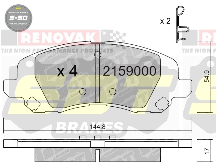 Sportovní brzdové destičky SDT Brakes S50/S50+/S50C  2159000