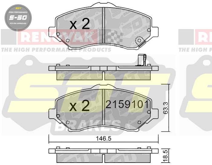 Sportovní brzdové destičky SDT Brakes S50/S50+/S50C  2159101