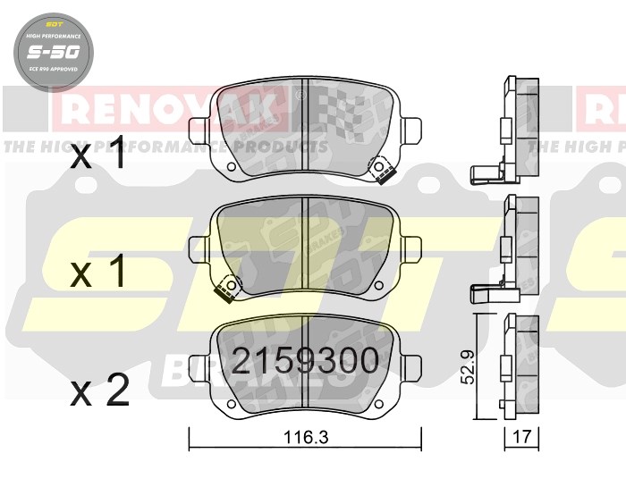 Sportovní brzdové destičky SDT Brakes S50/S50+/S50C  2159300