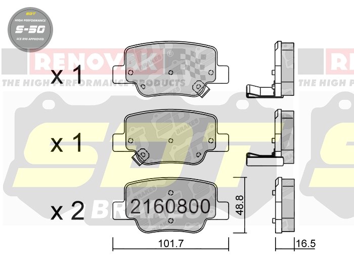 Sportovní brzdové destičky SDT Brakes S50/S50+/S50C  2160800