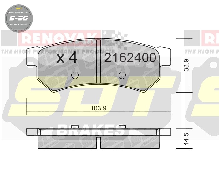 Sportovní brzdové destičky SDT Brakes S50/S50+/S50C  2162400