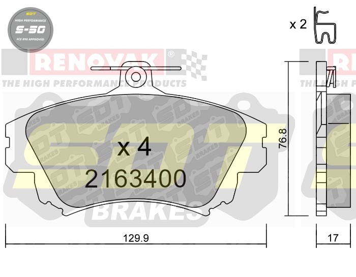 Sportovní brzdové destičky SDT Brakes S50/S50+/S50C  2163400