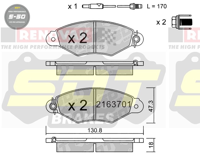 Sportovní brzdové destičky SDT Brakes S50/S50+/S50C  2163701