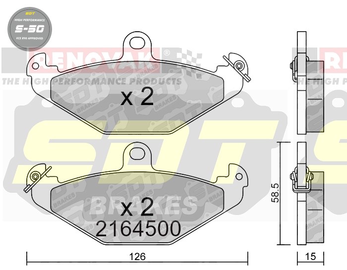 Sportovní brzdové destičky SDT Brakes S50/S50+/S50C  2164500