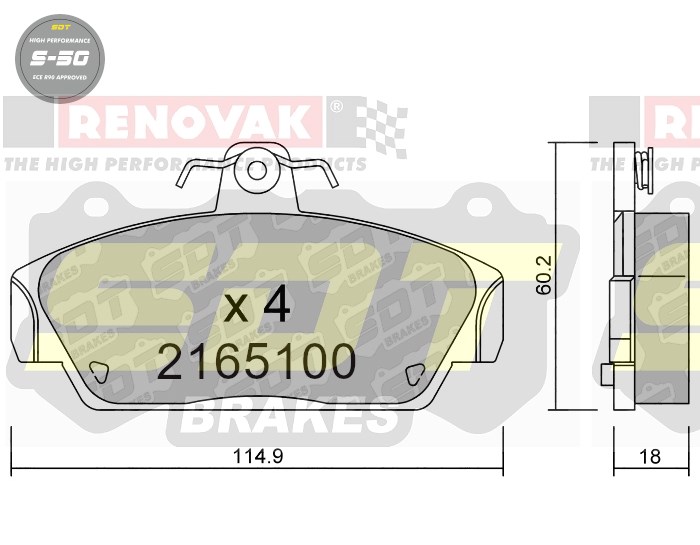 Sportovní brzdové destičky SDT Brakes S50/S50+/S50C  2165100