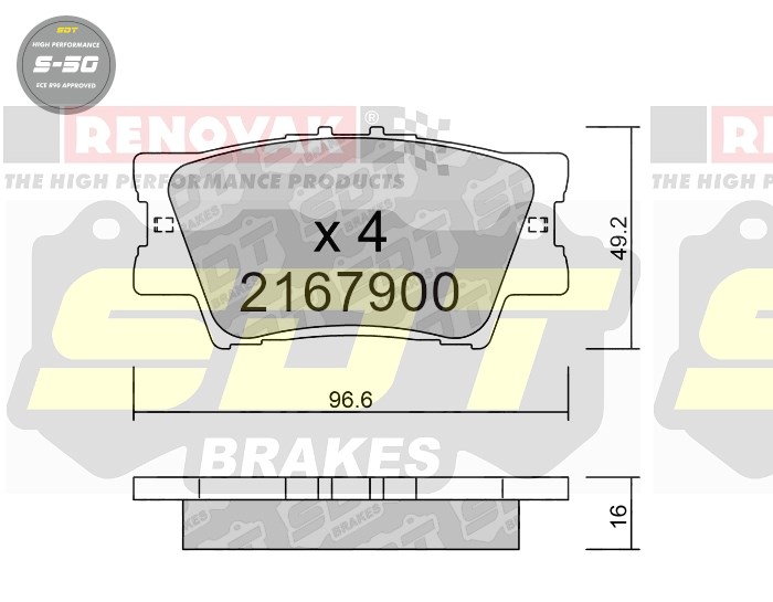 Sportovní brzdové destičky SDT Brakes S50/S50+/S50C  2167900