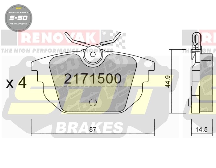 Sportovní brzdové destičky SDT Brakes S50/S50+/S50C  2171500