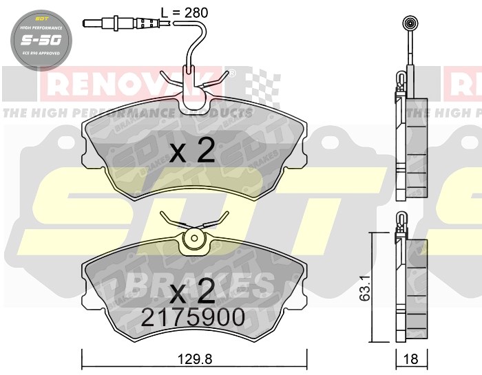 Sportovní brzdové destičky SDT Brakes S50/S50+/S50C  2175900