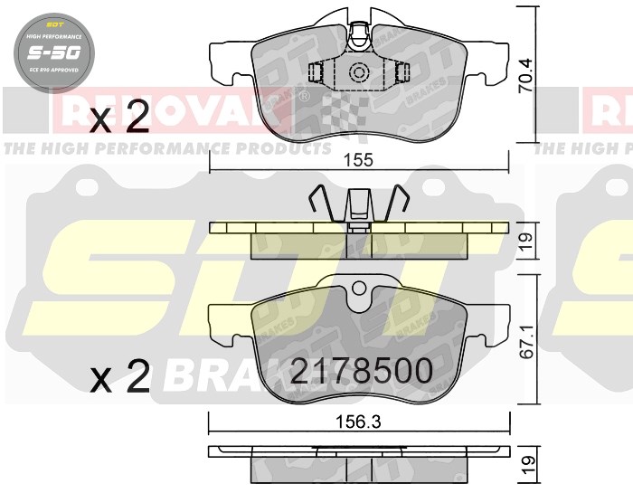 Sportovní brzdové destičky SDT Brakes S50/S50+/S50C  2178500
