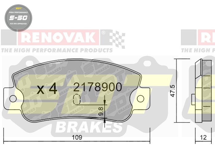 Sportovní brzdové destičky SDT Brakes S50/S50+/S50C  2178900