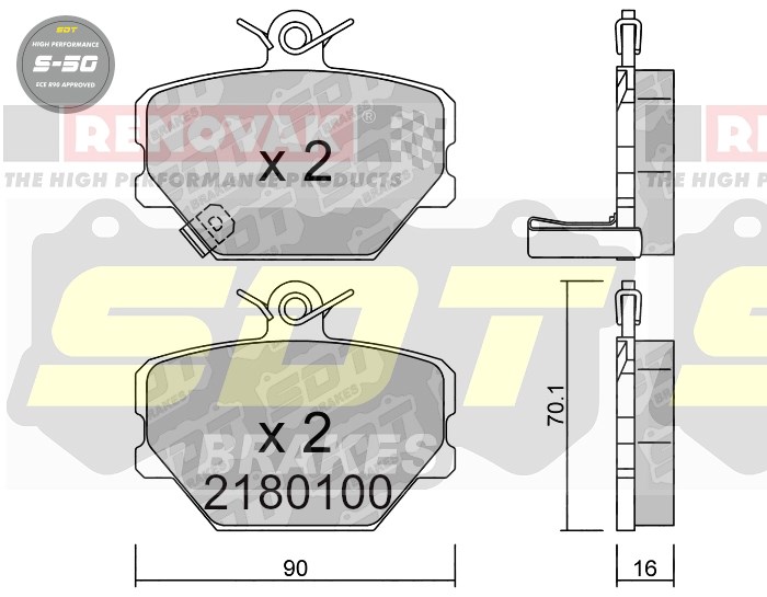 Sportovní brzdové destičky SDT Brakes S50/S50+/S50C  2180100