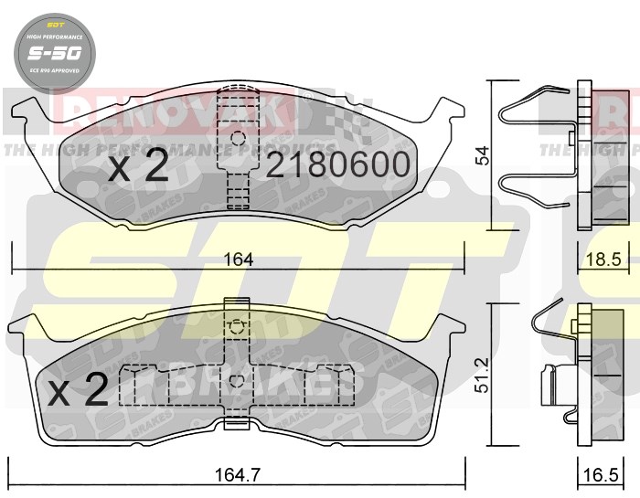 Sportovní brzdové destičky SDT Brakes S50/S50+/S50C  2180600