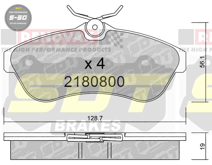 Sportovní brzdové destičky SDT Brakes S50/S50+/S50C  2180800
