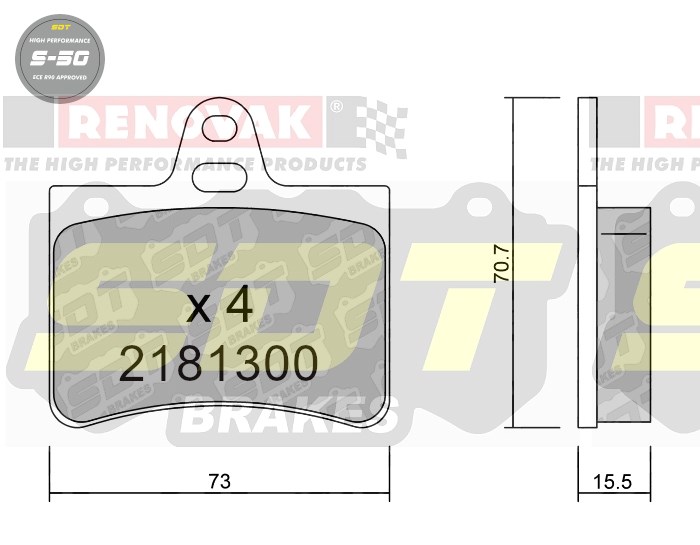 Sportovní brzdové destičky SDT Brakes S50/S50+/S50C  2181300