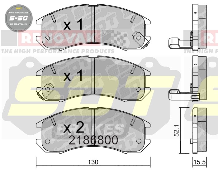 Sportovní brzdové destičky SDT Brakes S50/S50+/S50C  2186800