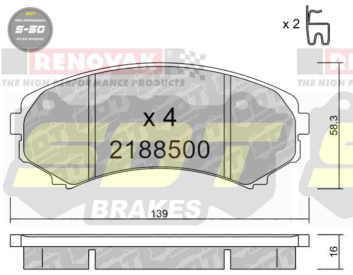 Sportovní brzdové destičky SDT Brakes S50/S50+/S50C  2188500