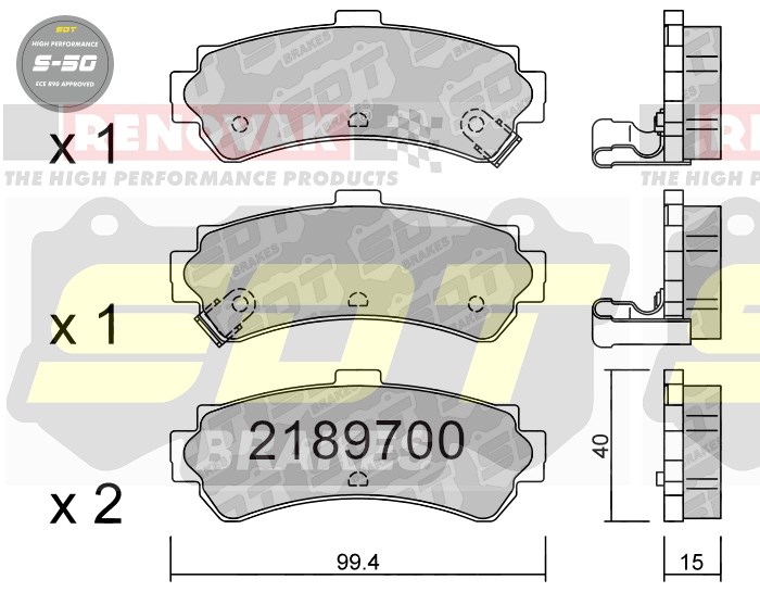 Sportovní brzdové destičky SDT Brakes S50/S50+/S50C  2189700