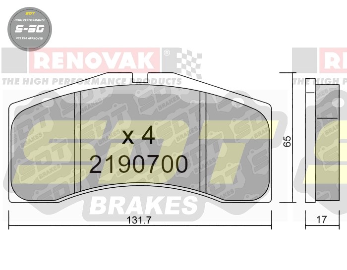 Sportovní brzdové destičky SDT Brakes S50/S50+/S50C  2190700