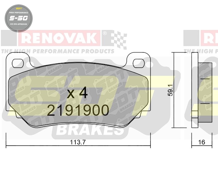 Sportovní brzdové destičky SDT Brakes S50/S50+/S50C  2191900