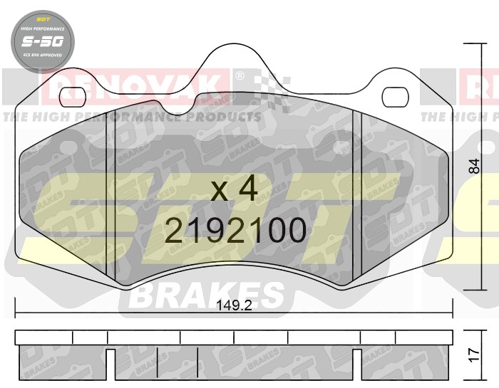 Sportovní brzdové destičky SDT Brakes S50/S50+/S50C  2192100