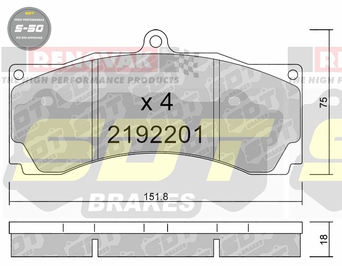Sportovní brzdové destičky SDT Brakes S50/S50+/S50C  2192201