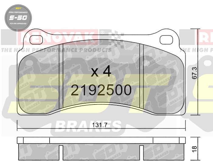 Sportovní brzdové destičky SDT Brakes S50/S50+/S50C  2192500