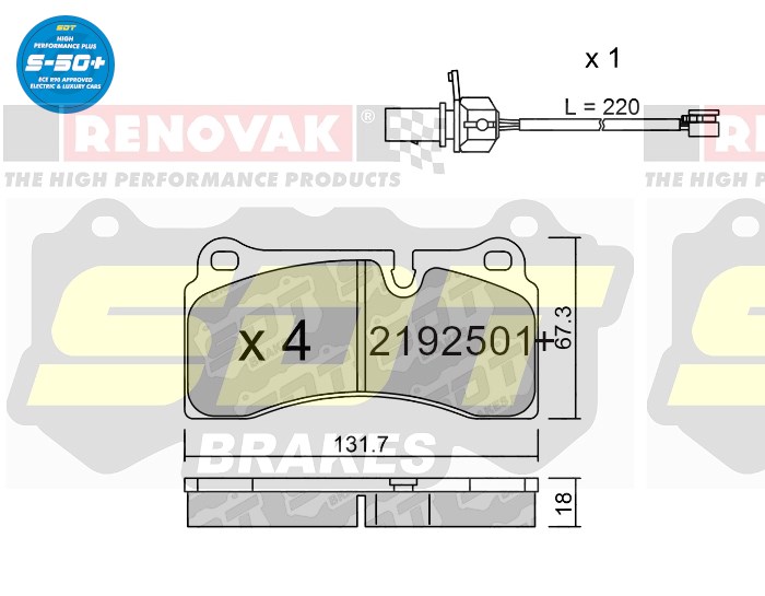 Sportovní brzdové destičky SDT Brakes S50+  2192501+