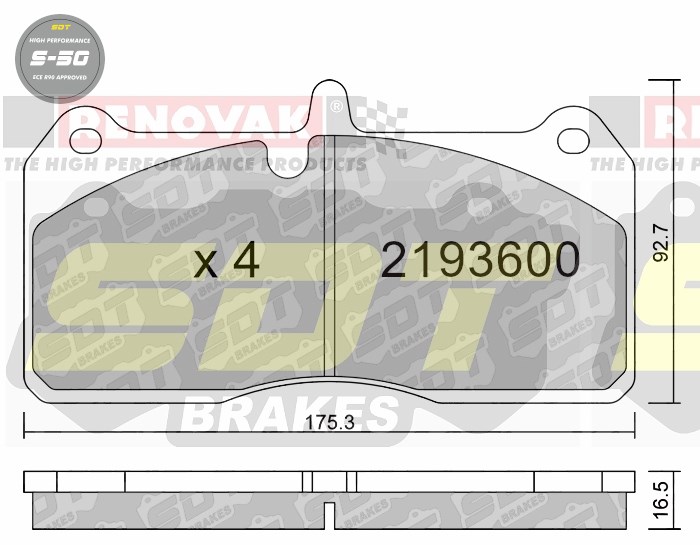 Sportovní brzdové destičky SDT Brakes S50/S50+/S50C  2193600
