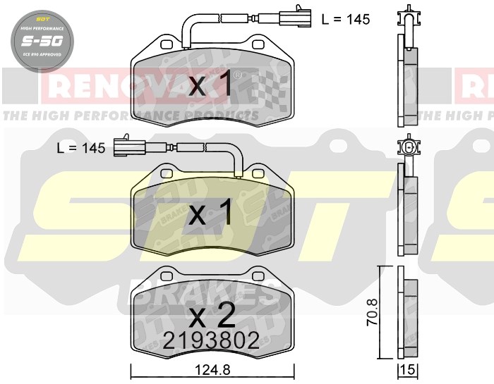 Sportovní brzdové destičky SDT Brakes S50/S50+/S50C  2193802