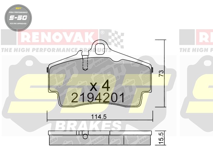 Sportovní brzdové destičky SDT Brakes S50/S50+/S50C  2194201