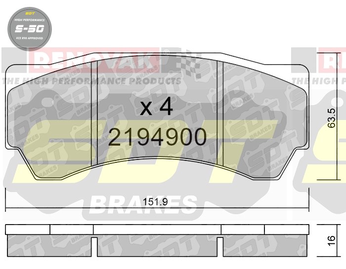 Sportovní brzdové destičky SDT Brakes S50/S50+/S50C  2194900