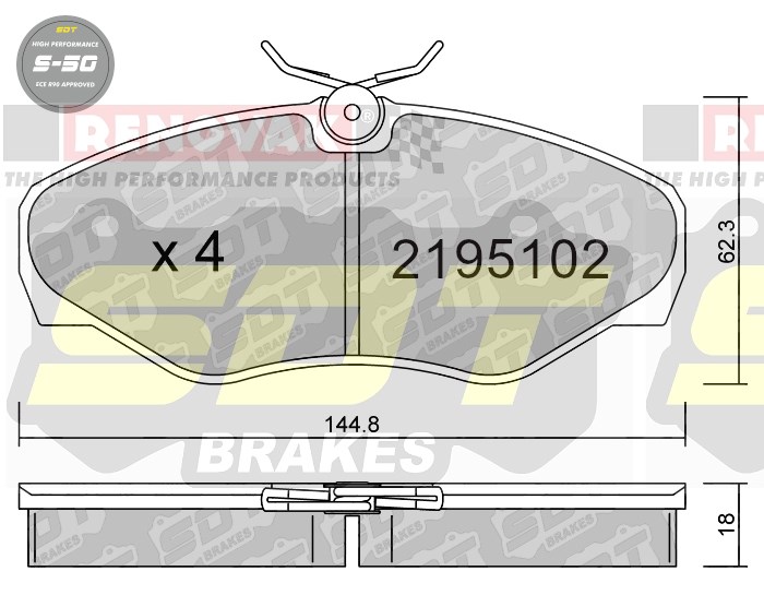 Sportovní brzdové destičky SDT Brakes S50/S50+/S50C  2195102