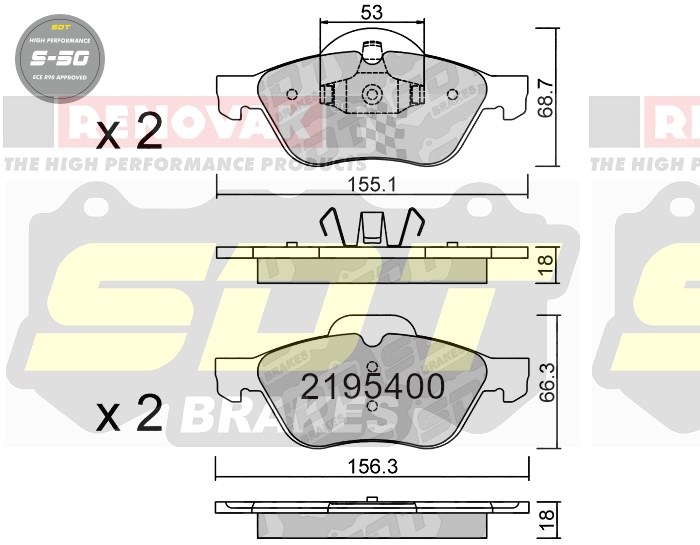 Sportovní brzdové destičky SDT Brakes S50/S50+/S50C  2195400