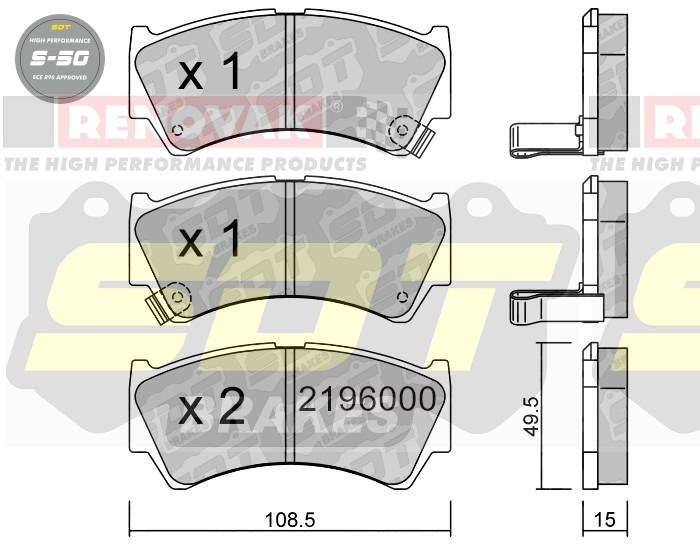 Sportovní brzdové destičky SDT Brakes S50/S50+/S50C  2196000