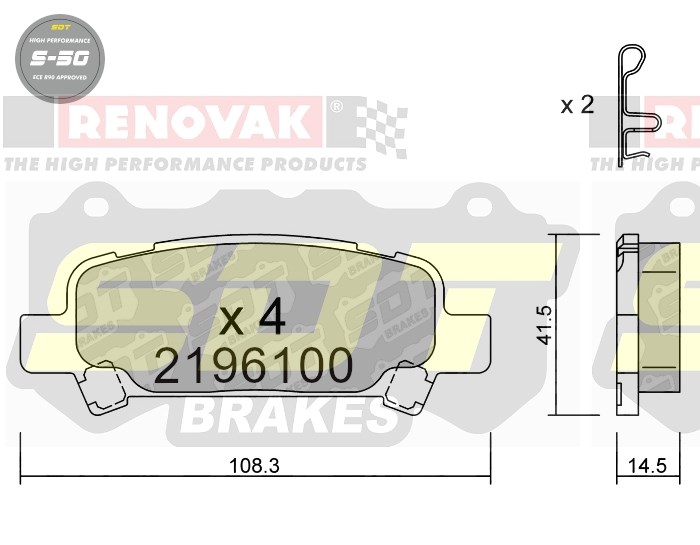 Sportovní brzdové destičky SDT Brakes S50/S50+/S50C  2196100