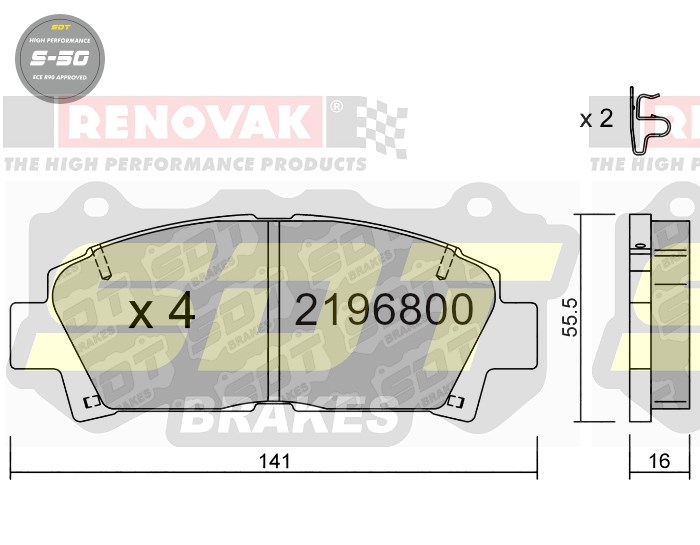 Sportovní brzdové destičky SDT Brakes S50/S50+/S50C  2196800